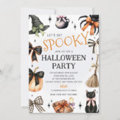 ハロウィンパーティーの招待状: 魔法使いとリボン 招待状 (正面)