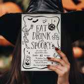 ハロウィンパーティーの招待状: Eat Drink and Be Spooky 招待状