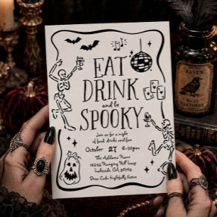 ハロウィンパーティーの招待状: Eat Drink and Be Spooky 招待状