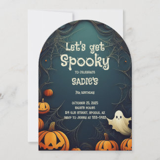 ハロウィンパーティーの招待状 Let's Get Spooky 招待状