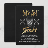 ハロウィンパーティーの招待状 Let's Get Spooky 招待状 (正面/裏面)