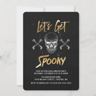 ハロウィンパーティーの招待状 Let's Get Spooky 招待状