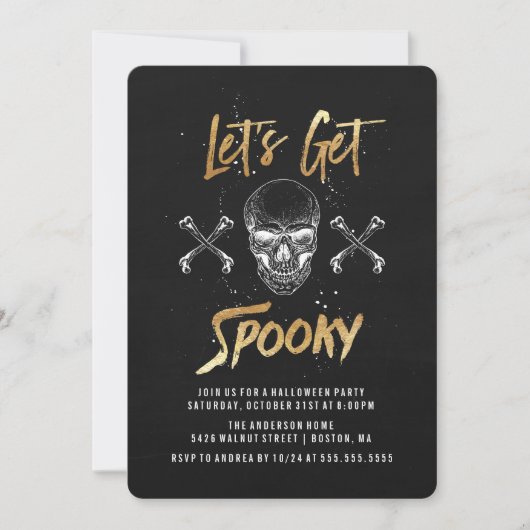 ハロウィンパーティーの招待状 Let's Get Spooky 招待状 (正面)