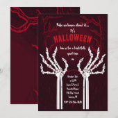 ハロウィンパーティーの招待状 No Bones About It 招待状 (正面/裏面)