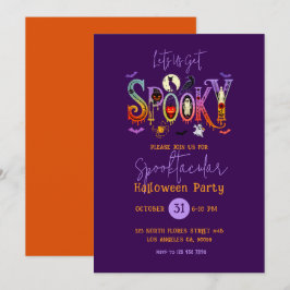 ハロウィンパーティーの招待状 Spooktacular 招待状