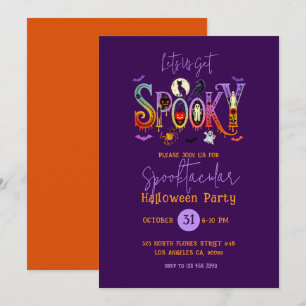 ハロウィンパーティーの招待状 Spooktacular 招待状
