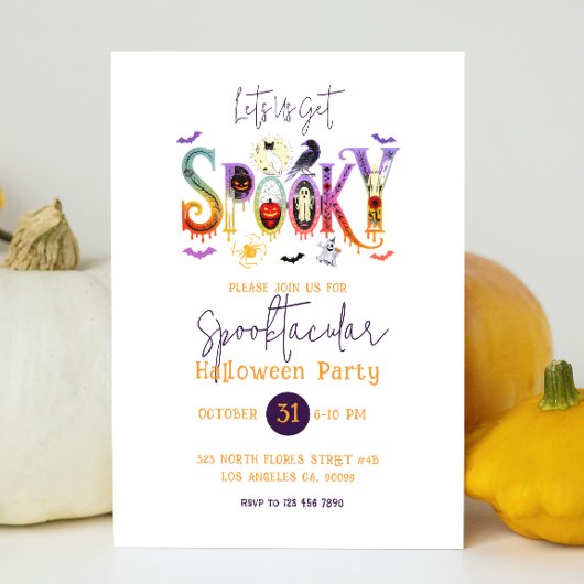 ハロウィンパーティーの招待状 Spooktacular Halloween 招待状