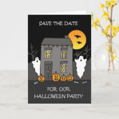 ハロウィンパーティーの日程を保存しよう カード (黄色い花)