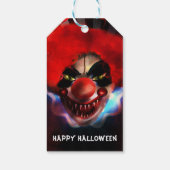 ハロウィンパーティーの景品:怖い殺人ピエロ ギフトタグ (裏面)