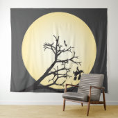 ハロウィンパーティーの簡単なソーシャルウィッチ楽しい写真背景 タペストリー (インサイチュ(横))