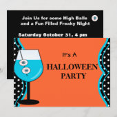 ハロウィンパーティーの面白い招待状 招待状 (正面/裏面)