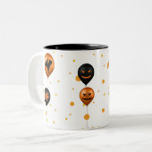 ハロウィンパーティーの風船 ツートーンマグカップ (正面左)