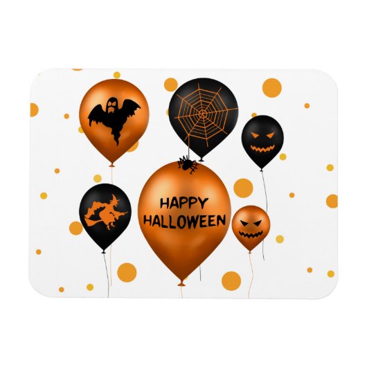 ハロウィンパーティーの風船 マグネット (横)