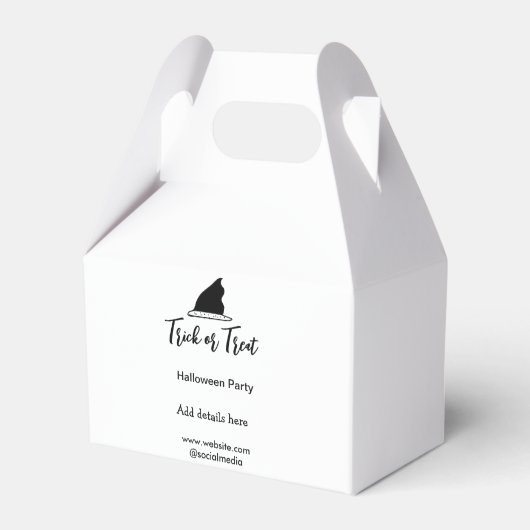 ハロウィンパーティーの黒い帽子の詳細を追加 フェイバーボックス (正面サイド)