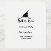 ハロウィンパーティーの黒い帽子の詳細を追加 ワインラベル (シングルラベル)