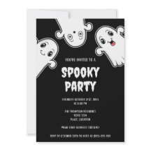 ハロウィンパーティーの黒と白のスケアリーゴースト