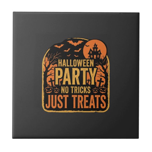ハロウィンパーティーはお菓子を楽しもうデザイン_1 タイル (正面)