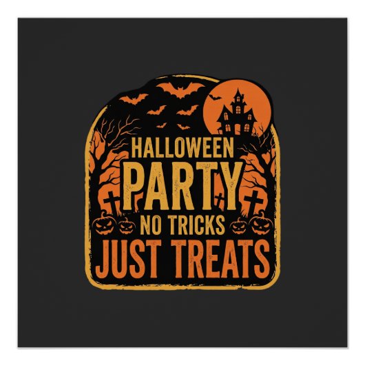 ハロウィンパーティーはお菓子を楽しもうデザイン_1 ポスター (正面)