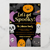ハロウィンパーティーを楽しもう！ 箔招待状 (正面)