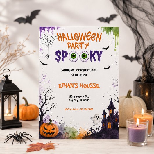 ハロウィンパーティーキッズモンスター楽しみ 招待状