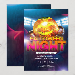 ハロウィンパーティーグローイングジャックオランタン ディスコボール 大人ハロウィン 招待状