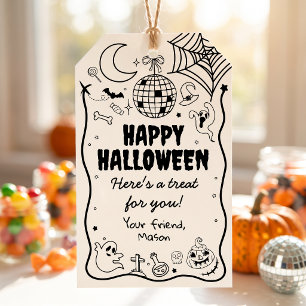 ハロウィンパーティースプーキー スプークタクラーグルーヴィーレトロ ギフトタグ