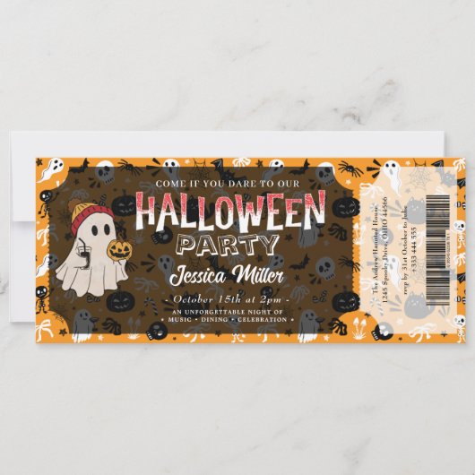 ハロウィンパーティーチケット招待状 招待状 (正面)