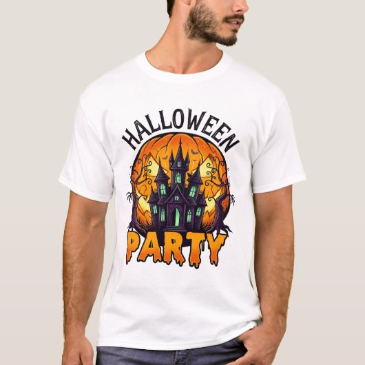 ハロウィンパーティーハロウィンかぼちゃコウモリ_1 Tシャツ (正面)