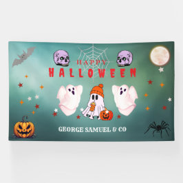 ハロウィンパーティーバナースモールビジネス用ロゴカスタム 横断幕