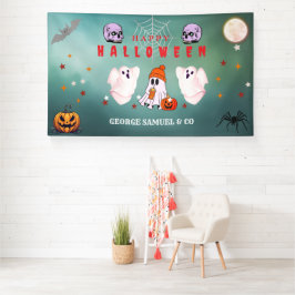 ハロウィンパーティーバナースモールビジネス用ロゴカスタム 横断幕