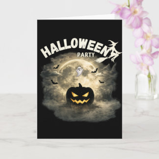 ハロウィンパーティームーンパンプキンゴーストヴィンテージハロウィン カード