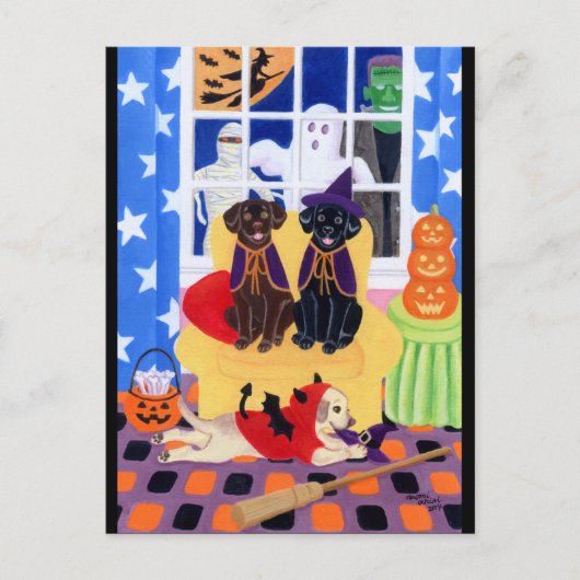 ハロウィンパーティーラブラドール！ ポストカード (正面)