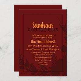 ハロウィンパーティーレッドフローラハロウィーン招待状 招待状