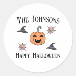 ハロウィンパーティー家族名 ラウンドシール