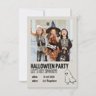 ハロウィンパーティー招待状テンプレート お子様向け サンキューカード