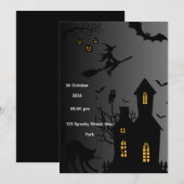 ハロウィンパーティー招待状 - お化け屋敷 招待状 (正面/裏面)