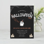 ハロウィンパーティー招待状|かわいいおばけの幽霊 招待状 (スタンド正面)