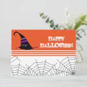 ハロウィンパーティー招待状 オレンジ & ブラック 招待状 (スタンド正面)