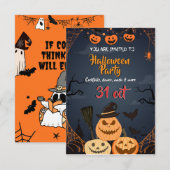 ハロウィンパーティー招待状 サンキューカード (正面/裏面)
