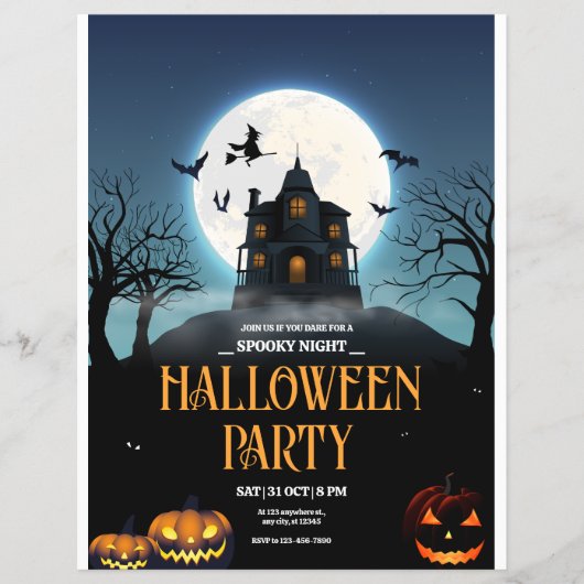 ハロウィンパーティー招待状, スプーキー・ナイト・ハロウィン チラシ (正面)