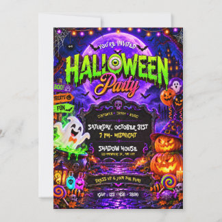 ハロウィンパーティー招待状 スプーキー 招待状