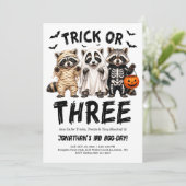 ハロウィンパーティー招待状 トリック オア スリー 3歳の誕生日 招待状 (スタンド正面)