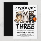 ハロウィンパーティー招待状 トリック オア スリー 3歳の誕生日 招待状 (正面/裏面)