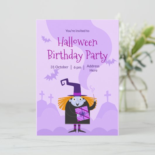 ハロウィンパーティー招待状, ハロウィン 誕生日 招待状 (スタンド正面)