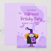 ハロウィンパーティー招待状, ハロウィン 誕生日 招待状 (正面/裏面)