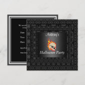 ハロウィンパーティー招待状 ブラック 招待状 (正面/裏面)