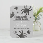 ハロウィンパーティー招待状 怖いクモ 招待状 (スタンド正面)