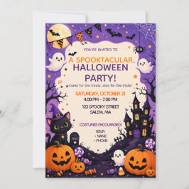 ハロウィンパーティー招待状 怖可愛い 招待状