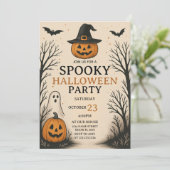 ハロウィンパーティー招待状 怖可愛い 招待状 (スタンド正面)