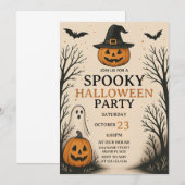ハロウィンパーティー招待状 怖可愛い 招待状 (正面/裏面)